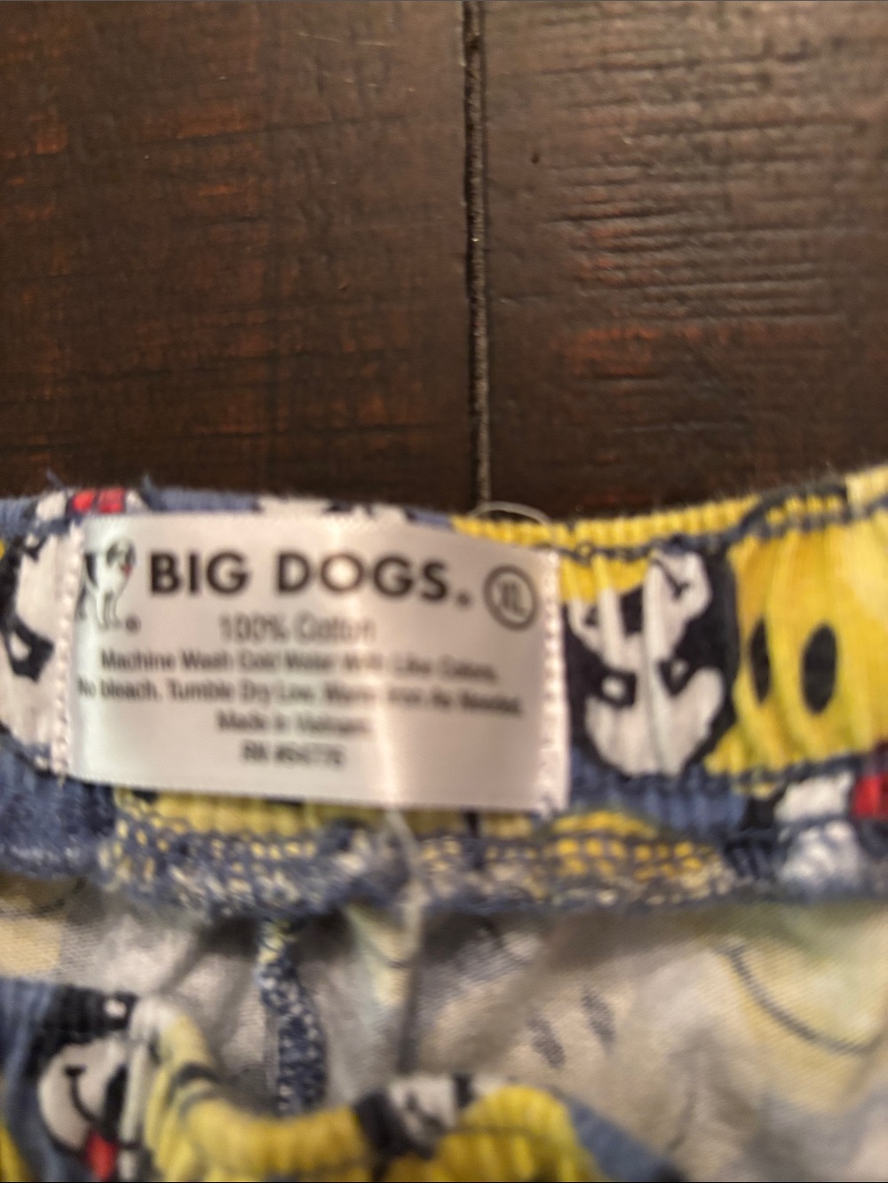 Big Dogs Yellow & Gray Smiley Face Cotton Pants - Picture 3 of 6
